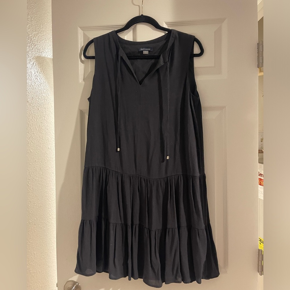 Tommy Hilfiger Women's Crinkle Gauze Flounce Hem Dress